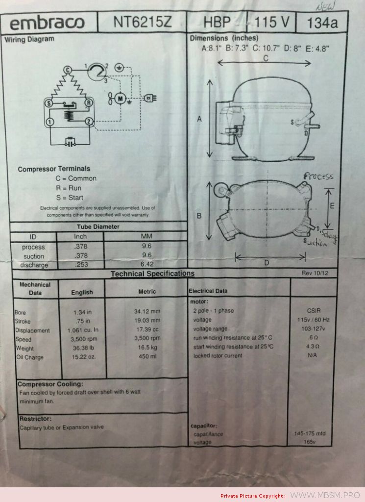 mbsmpro-compressor-embraco-refrigeration--nt6215z-12-hp-mhbp-big--r134a-csir-115-v-mbsm-dot-pro