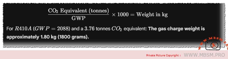 EVCIS-24K-MD, The gas r410a charge weight is approximately 1.80 kg mbsmpro