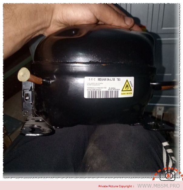 Samsung Compressor, MSV4A1A-L1B, 1/4 hp, Inverter, R600a, 160-260V, 54-216Hz, LBP, BLDC, Cooling/Freezing mbsmpro