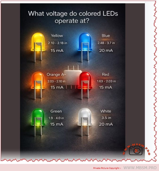 Typical forward voltages vary by LED color mbsmpro