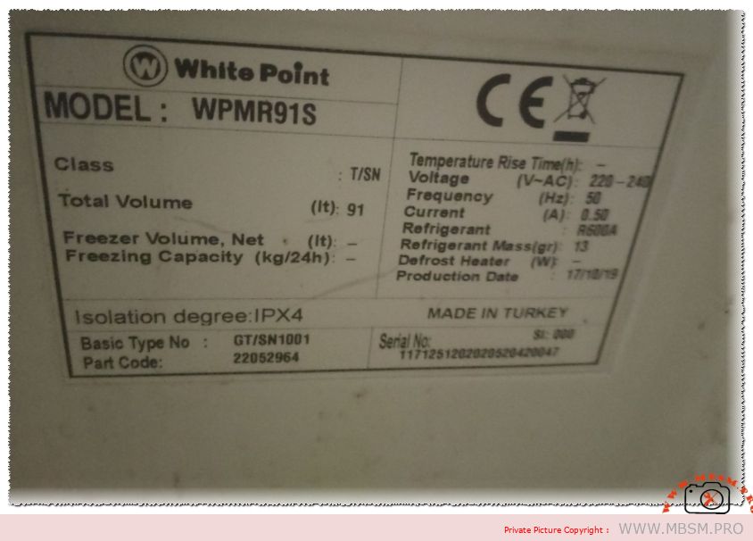 WPMR91S, the refrigerator requires exactly 13 grams of R600a refrigerant. mbsmpro