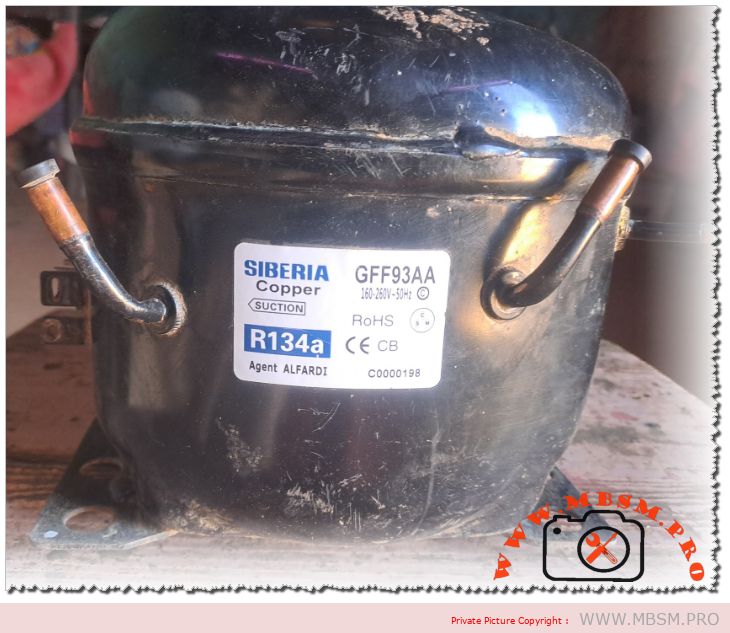 Siberia GFF93AA Compressor 1/3+ hp R134a 270W Technical Specifications and Professional Replacements Review mbsmpro