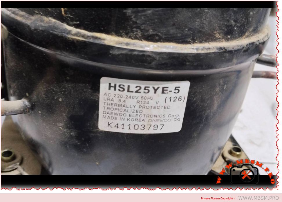 ZMC EGM77AA1 and Daewoo HSL25YE-5 Compressor Comparison and Technical Specifications mbsmpro